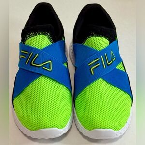 Fila Little Boys' Neon Green and Blue Sneakers Shoes, Toddler, NWT, Size 12
